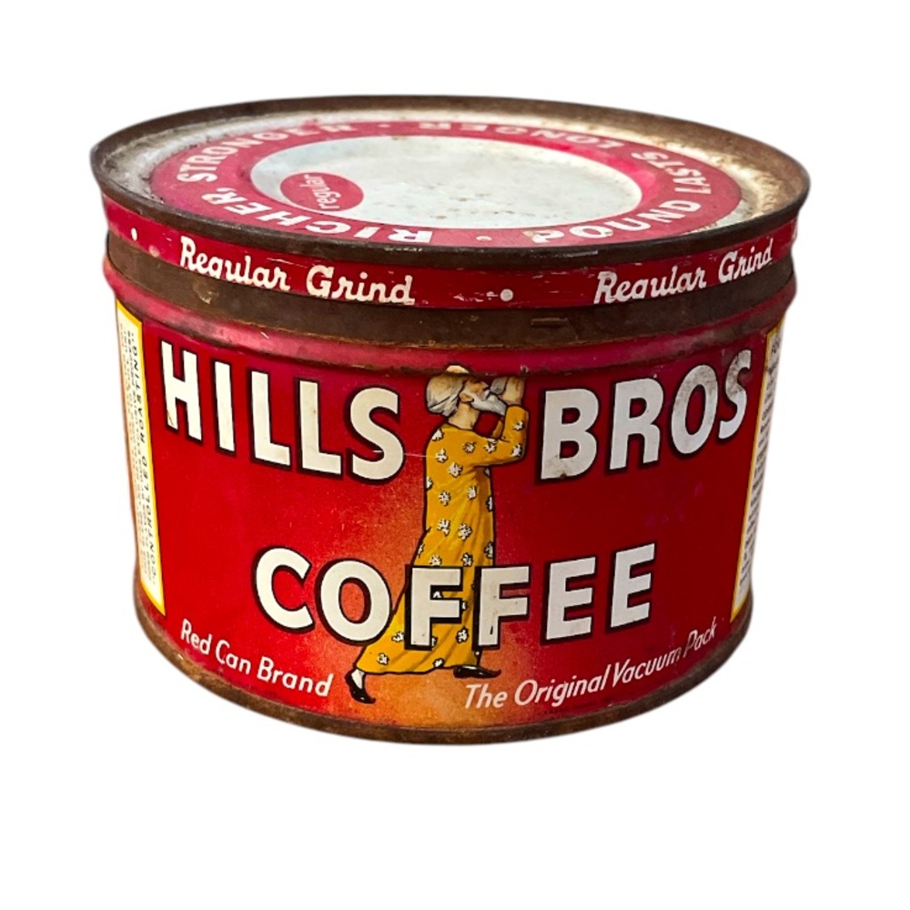 ANTIQUE➕1922 Hills Bros Keywind Metal Coffee Can